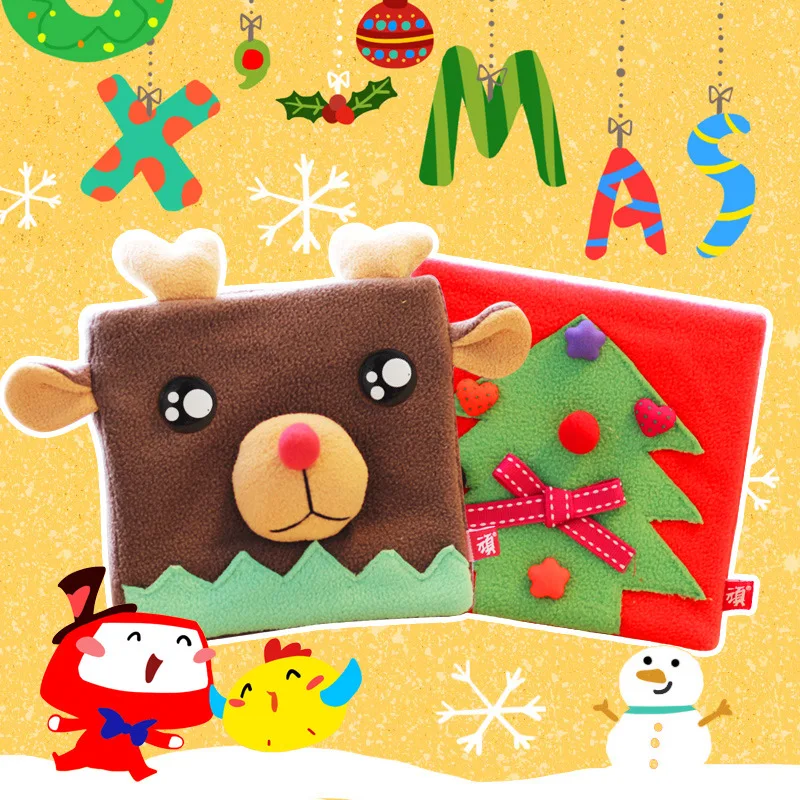 2019 Creative Felt Plush Fabric Cover Refillable Notebook Lined/Grid/Blank Diary Binder Christmas Tree Note Book Office Supplies |