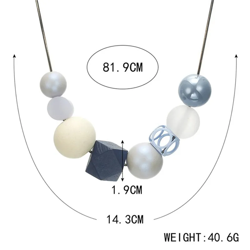 Pinksee Elegant Acrylic Beads Necklace for Women Geometric &amp Pendant Statement Collar Charm Jewelry Gifts | Украшения и