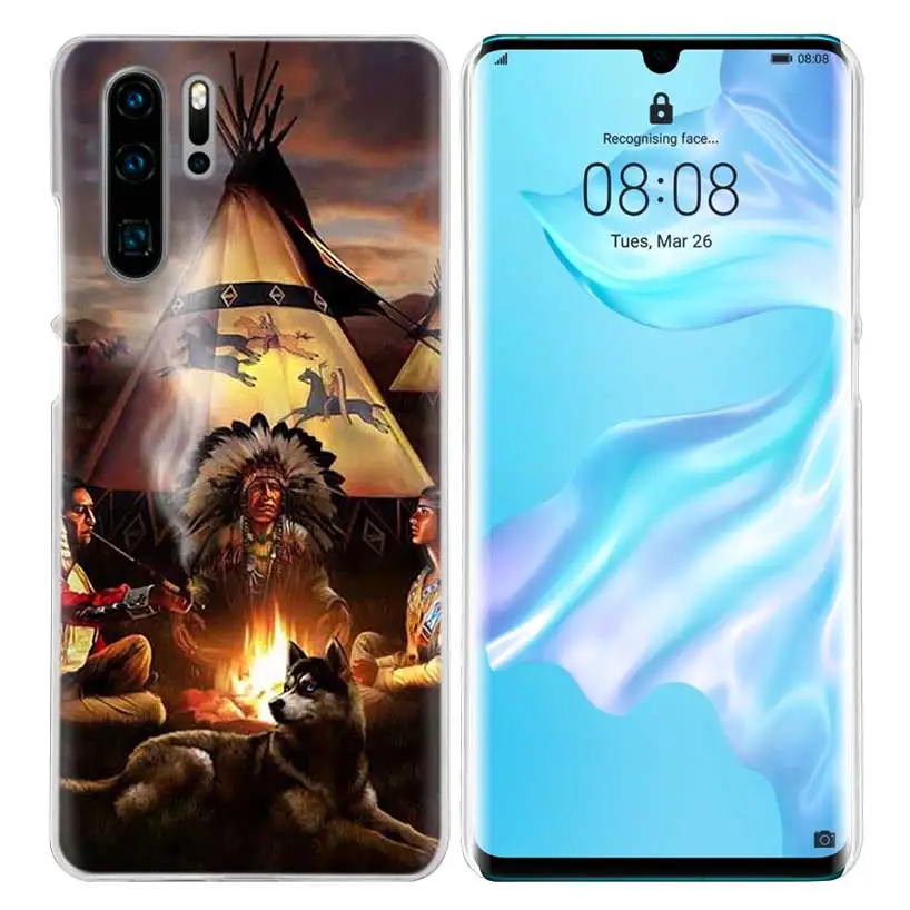 01 Индеец перья девушка чехол для huawei P20 P Smart Z Plus P30 P10 P9 P8 mate 10 20 lite Pro Жесткий PC чехол для телефона - Цвет: 01