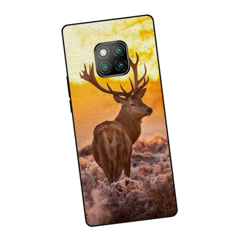 N386 Sika Deer Bambi Black Silicone Case Cover For Huawei Mate 8 9 10 20 30 Lite Pro |