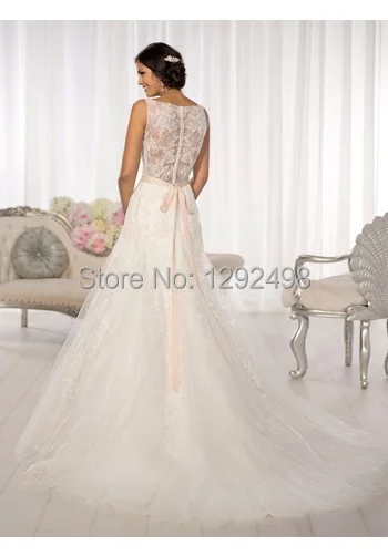 New 2015 white ivory Trumpet Scoop Tank Lace empire Wedding dress Bridal gown brides custom size 2 4 6 8 10 12 J1653 | Свадьбы и