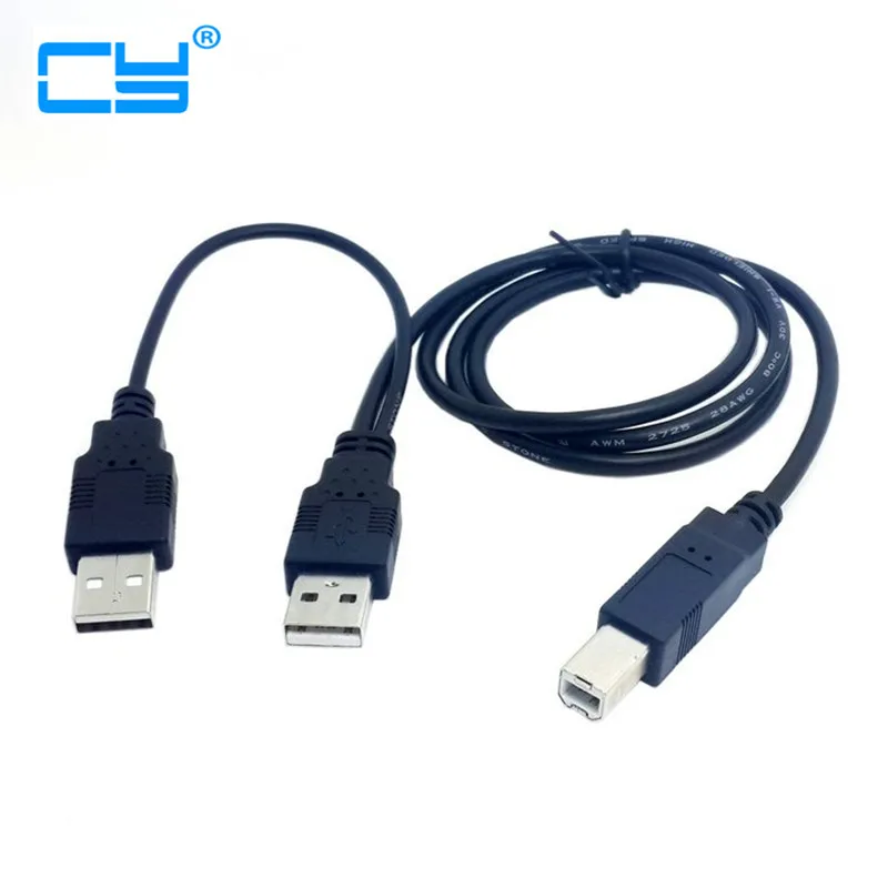 Двойной USB 2 0 штекер стандарт B Y образный кабель 80 см для принтера сканера и