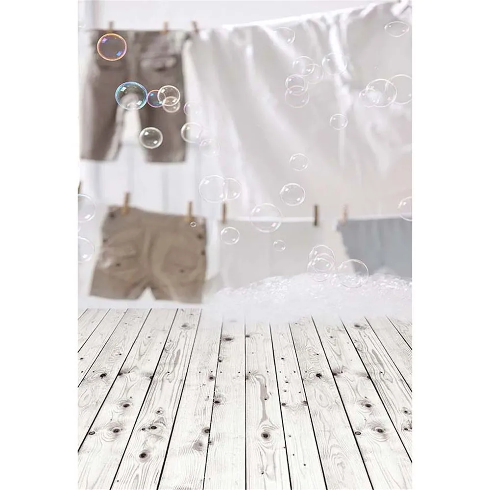 

Newborn Baby Shower Photography Backdrops Vinyl Bubbles Kids Children Studio Photographer Photo Shoot Background Wood Floor