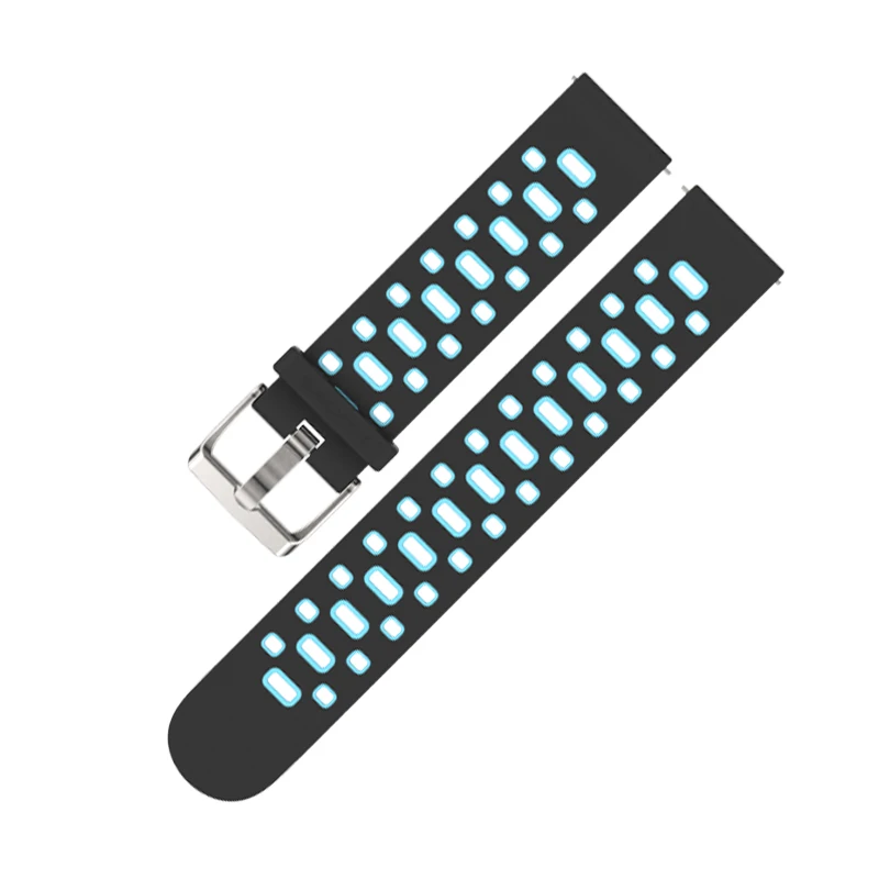 black blue Mijobs 20 мм Спортивный Браслет Силиконовый Браслет Для Xiaomi Huami Amazfit Bip бит молодежи Смарт-часы аксессуары Корреа браслет - Цвет: black blue