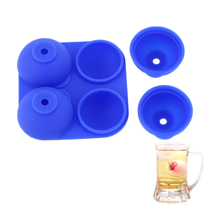 4 полости силиконовая форма кубика льда для напитков пива виски коктейлей