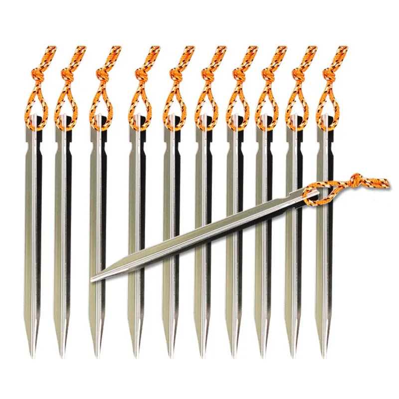 10pcs Tent Nails 4 размера тент солнцезащитный навес пляж Открытый Кемпинг Сад навес от солнца навес гамак дождь муха брезент водонепроницаемый тент - Цвет: 10pcs Tent Nails