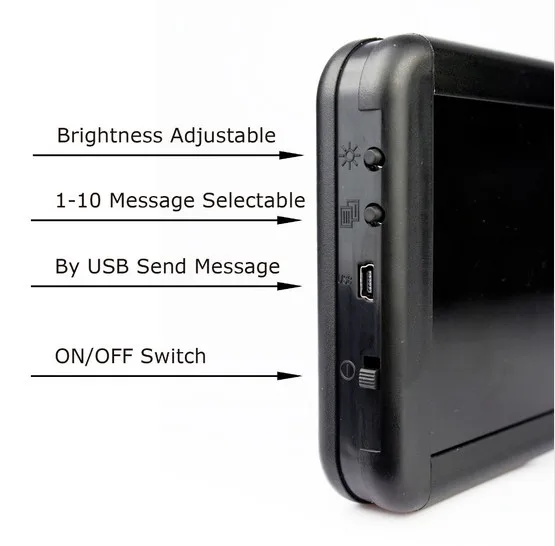 Программируемый USB СВЕТОДИОДНЫЙ Автомобильный дисплей красный светодиодный