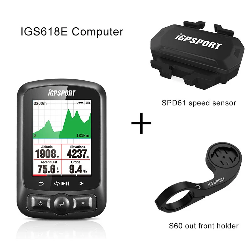 I gps порт IGS618E gps велосипедный компьютер IPX7 беспроводной водонепроницаемый компьютер подсветка для езды цифровой датчик скорости - Цвет: Group 3