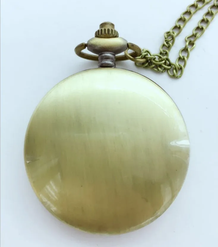 

Antique Bronze Dad Pattern Quartz Pocket Watch with Necklace Watch Father's Day Gift