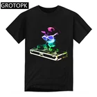 Мужская хлопковая футболка с коротким рукавом, черная Радужная футболка в стиле Харадзюку с изображением домашнего кота, одежда для улицы, лето 2022