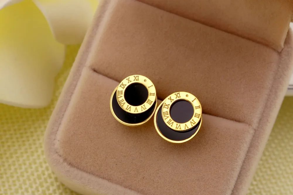 Женские круглые серьги кольца черные из титановой стали|earrings earring|black earringsearrings fashion |