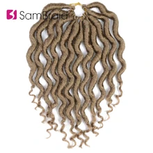SAMBRAID Faux locs вьющийся кроше косы для наращивания волос 12 дюймов