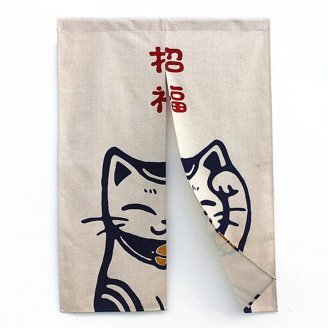 MYRU Lucky Cat японский занавес Noren хлопок лен Kanji дверной проем | Дом и сад