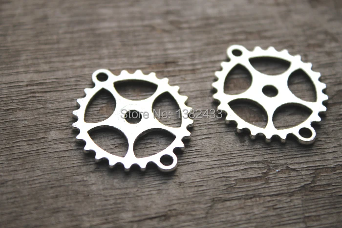 20pcs--Antique Tibetan silver Gear Charms Pendant Connector 25mm | Украшения и аксессуары