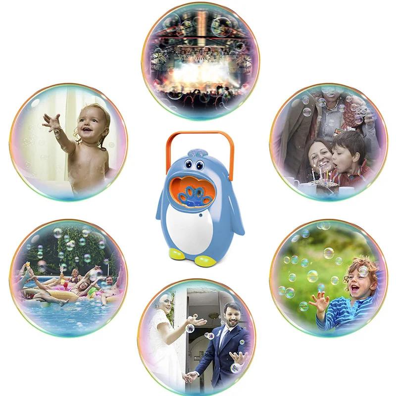 Пузырь Пингвин Портативный музыка Baby Shower игрушки для ванной Bubble Maker ванна для купания машина для производства мыла игрушки для детей с музыкой