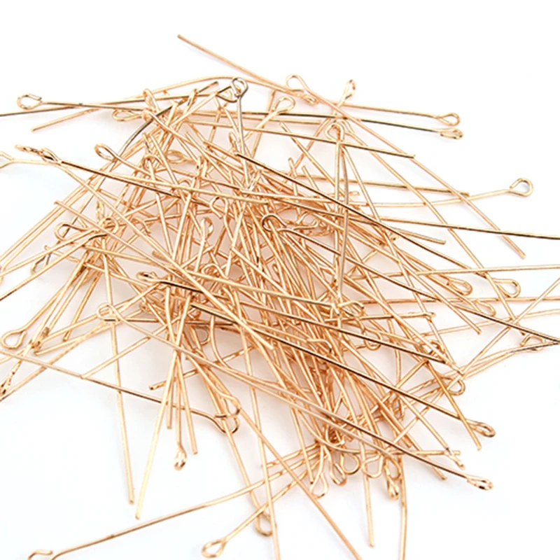 Штифты под розовое золото 200 шт./лот 50 мм плоские металлические штифты иглы