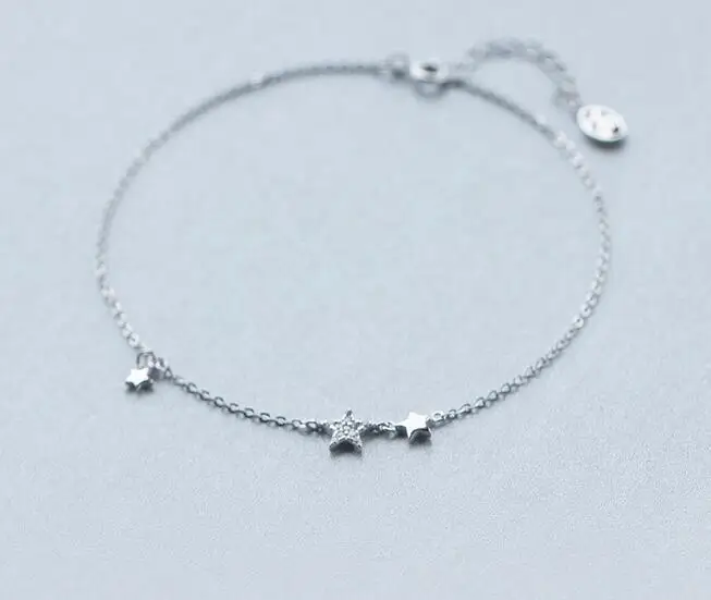 Настоящий. Браслет цепочка из стерлингового серебра 925 пробы с фианитами и