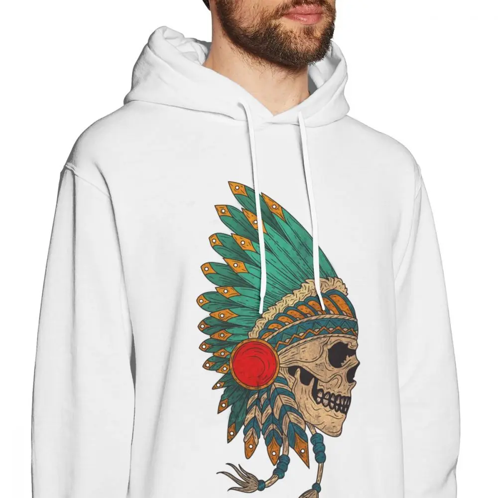 Organnic Cotton Indian Skull Sweatshirt Funny Unique Design For Male | Мужская одежда