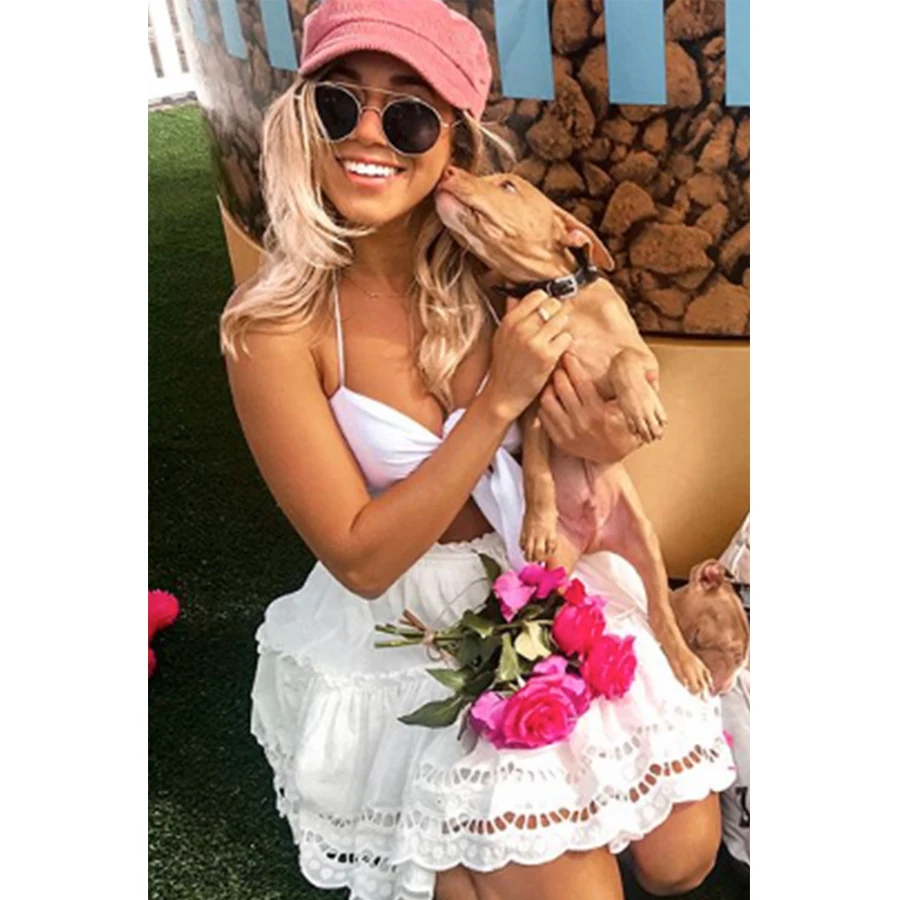 TEELYNN белое платье в стиле бохо 2 предмета Цветочная вышивка хлопковые платья