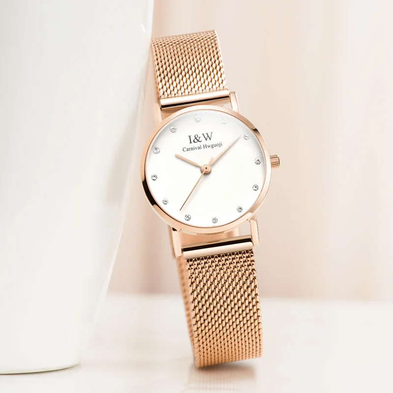 Carnival Luxury Brand Watch Women Switzerland Quartz Watches Waterproof Full Stainless Steel Diamond reloj hombre C8758-2 | Наручные часы