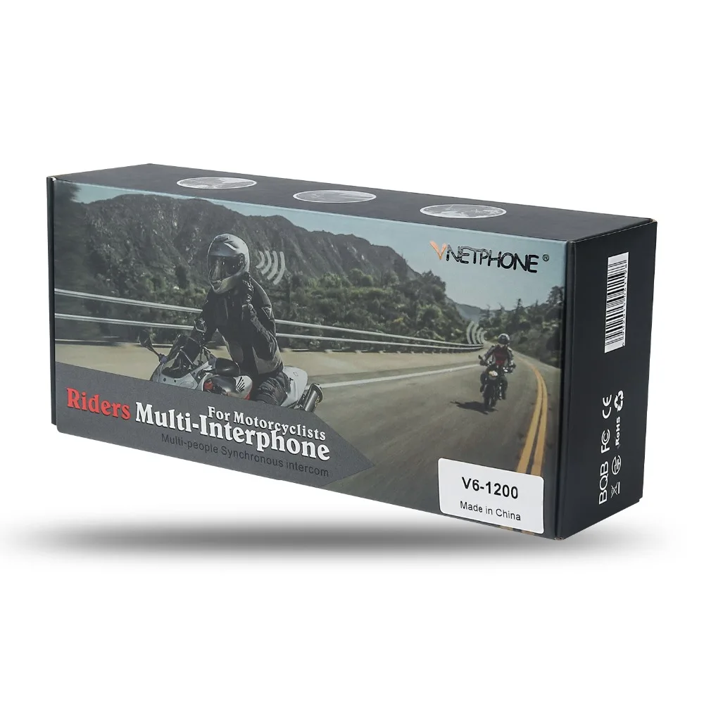 

VNETPHONE 2Set V6 1200m Bluetooth Intercom Motorcycle Helmet 6 Speaker Interphone Moto Accessories Headset Remote Wireless Bt-s2