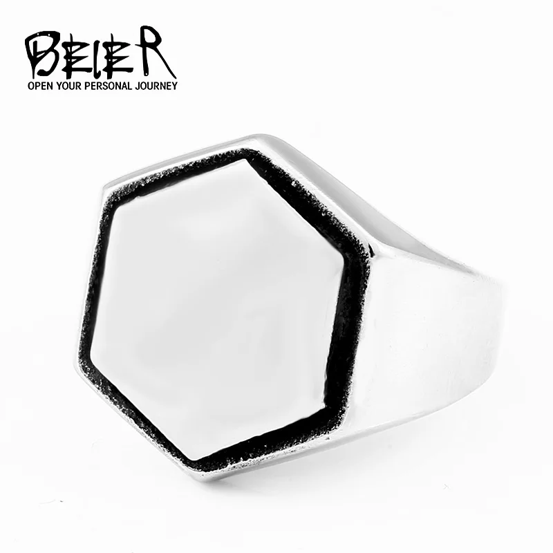 Кольцо с шестигранным кольцом BEIER ювелирное изделие из нержавеющей стали