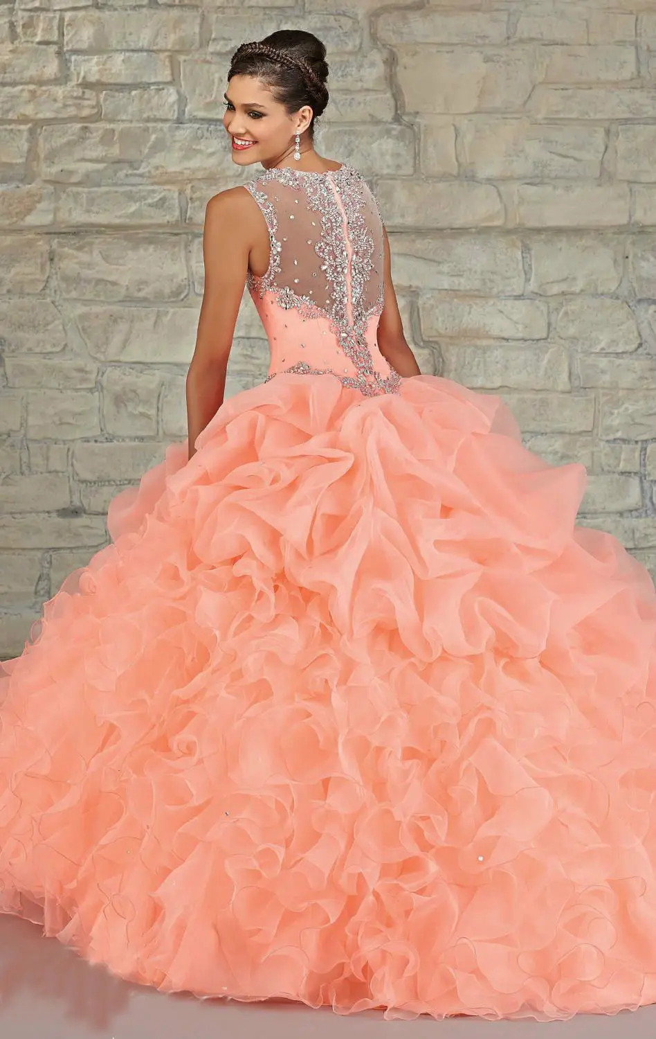 2015 HOT New Style Beaded Long Prom Ball Gown Quinceanera Wedding Dresses Custom Size | Свадьбы и торжества
