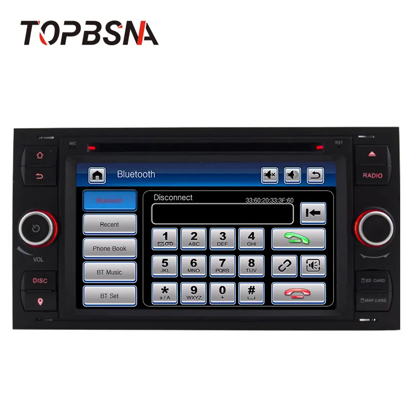 TOPBSNA Автомобильный мультимедийный плеер для Ford Mondeo S-max Focus C-MAX Galaxy Fiesta Transit Fusion