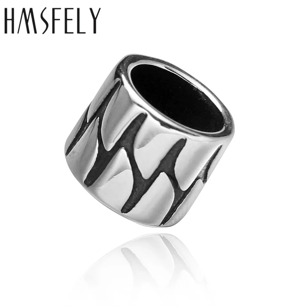 HMSFELY бусины-трубки из нержавеющей стали для изготовления кожаных браслетов, ювелирных изделий, размер отверстия 8 мм, аксессуары, бусины 5 шт./лот