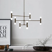 modern minimalist creative iron nordic chandelier golden e14 led hanging lamp living room bedroom dining room lighting fixture