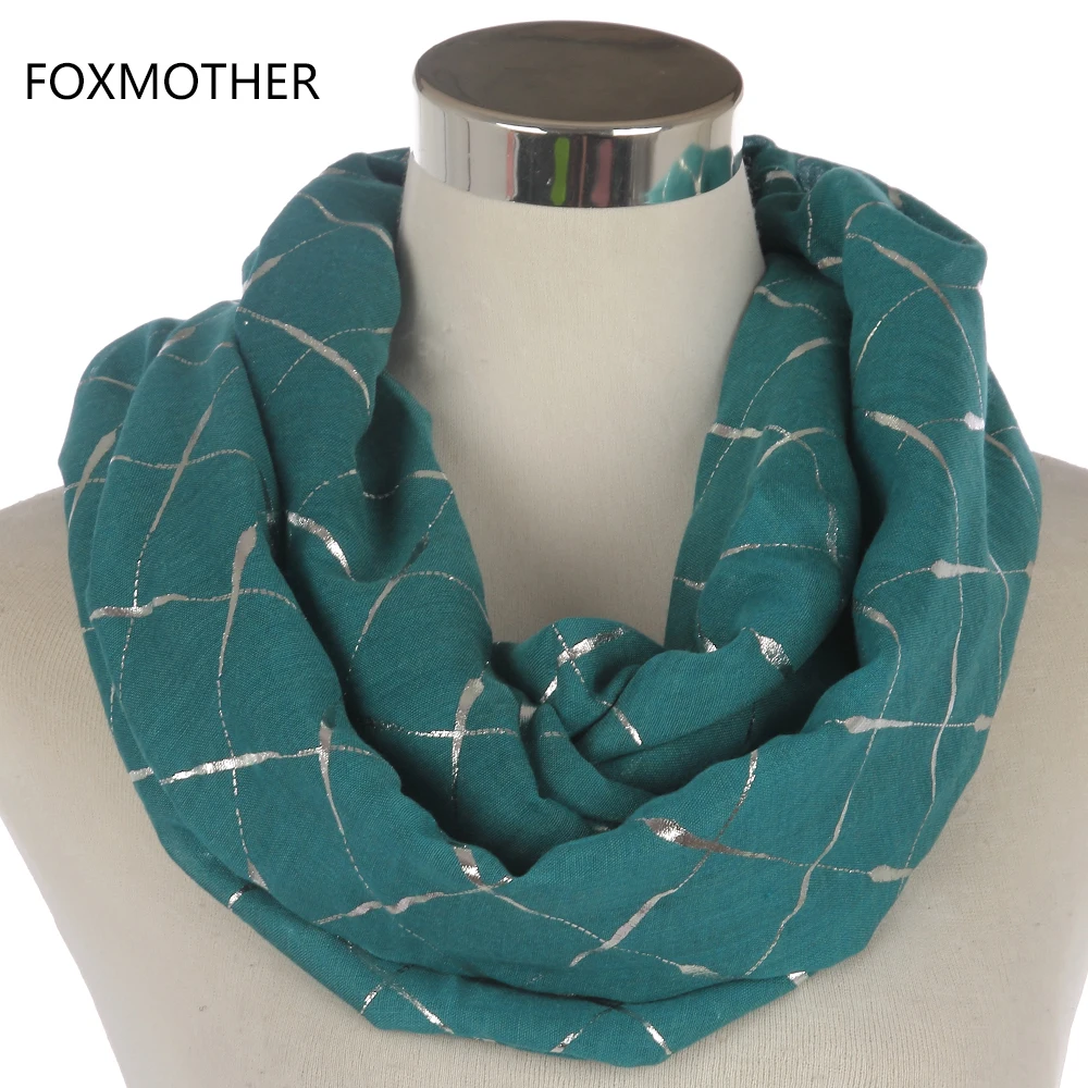 Женский шарф кольцо FOXMOTHER черно розовая/серая/серебристая шаль в клетку из