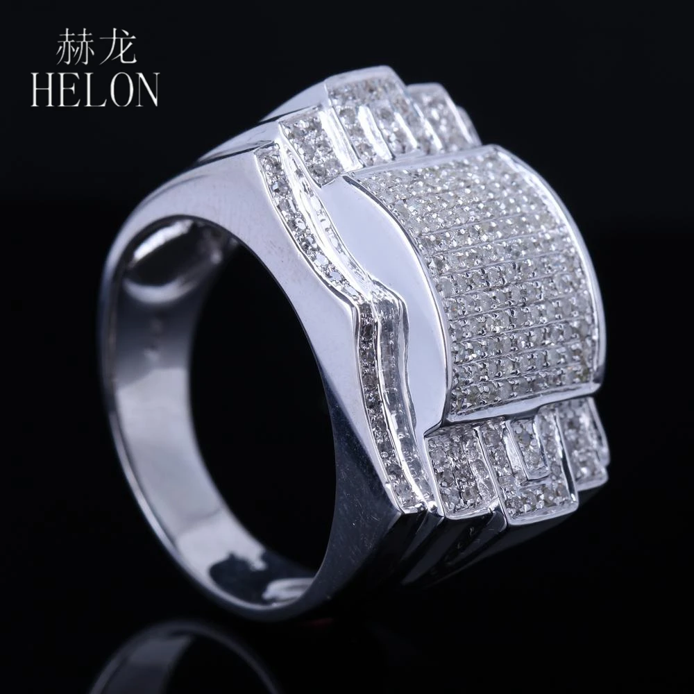 Мужское кольцо с натуральными бриллиантами HELON стильное из стерлингового