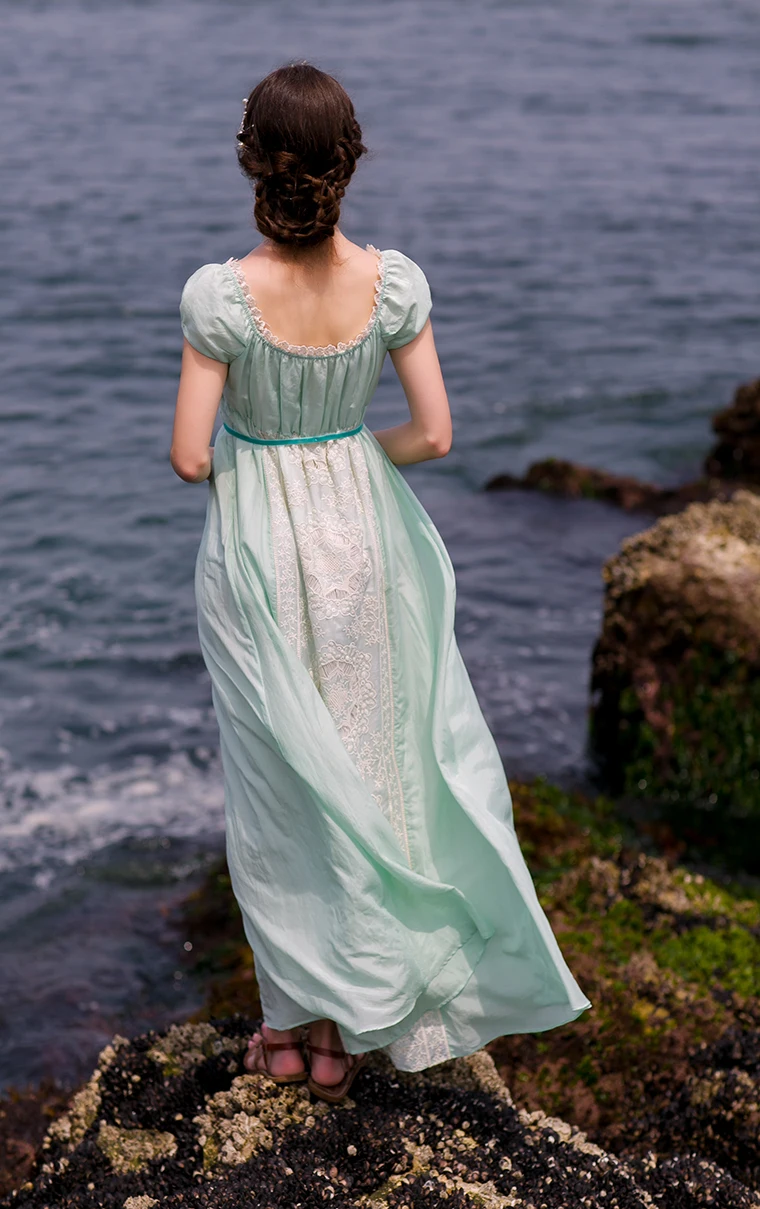 Vestido, женское летнее длинное платье мятно-зеленого цвета, шелковое, хлопковое, винтажное, королевское, элегантное, кружевное, с вышивкой, белое/фиолетовое, vestidos de festa2019