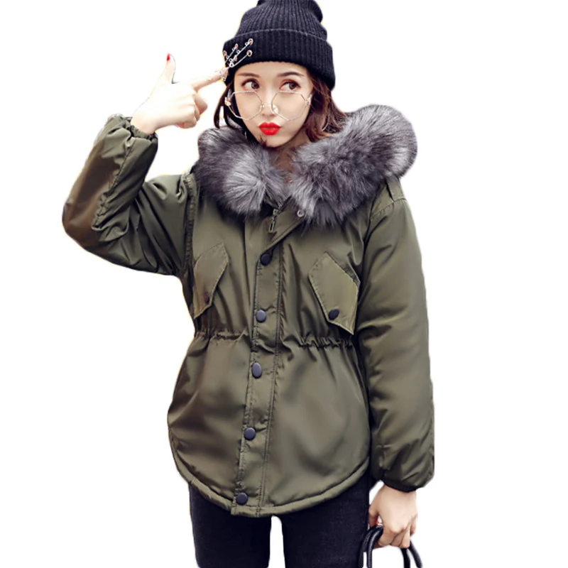 

AKSLXDMMD Parka Mujer 2019 New Fur Collar Hooded Women Winter Jacket Fashion Loose Thick Winter Coats Abrigos Mujer LH1118