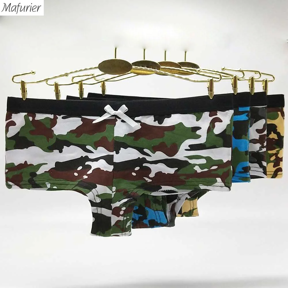 Женские камуфляжные трусики Mafurier хлопковые танга нижнее белье для мальчиков 4