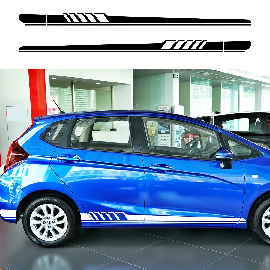 Наклейки для автомобилей HONDA 2 шт. Стильные наклейки лодок боковые двери гоночные