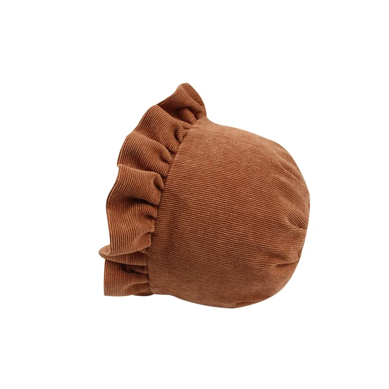Corduroy Baby Beanie Hat Cute Princess Girls Cap Spring Autumn Lace Up Infant Sun 3-12 Months Clothing | Детская одежда и обувь