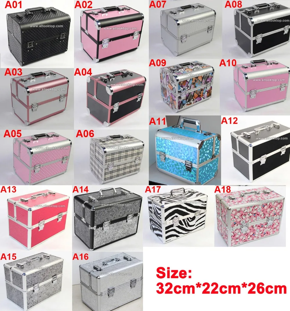 17 видов цветов ABS + алюминий косметичка Профессиональный чемодан коробка легко