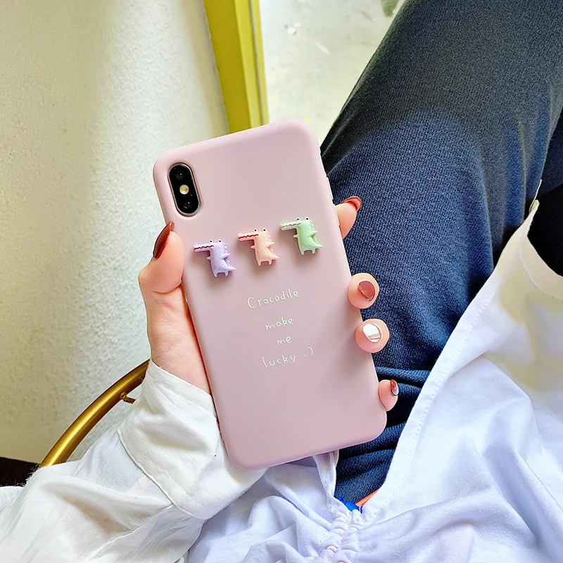 GlamPhone чехол мультфильм крокодил чехол для телефона для iPhone X XS Max XR Мягкий силиконовый чехол для iPhone 7 8 6 6s Plus чехол