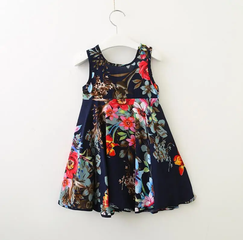 2018 Summer Baby Girls Cotton Printed Vest Dress Princess Kids Cute Soft Clothing 6 pieces/lot Wholesale | Детская одежда и обувь