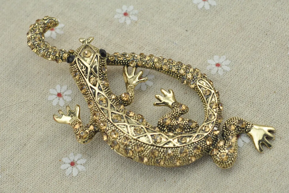 Модная брошь в виде ящерицы Стразы с кристаллами|lizard brooch|brooch designerbrooch fashion |
