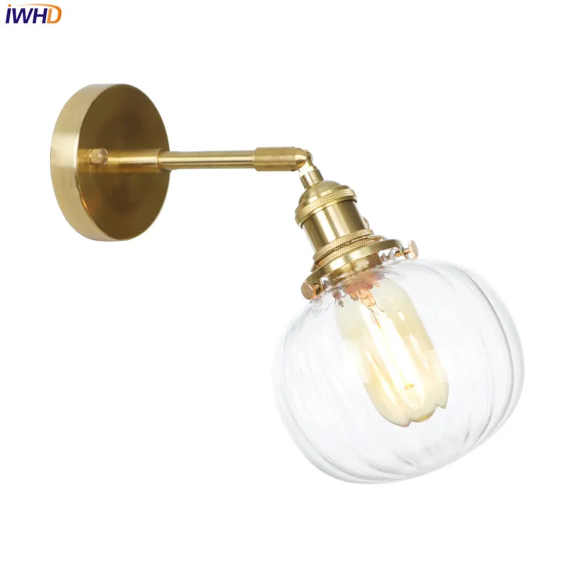 IWHD медный скандинавский светодиодный настенный современная лампа Wandlamp светодиодный светильник для спальни настенный светильник Industiral туалетный светильник аппликация Мураль светильник