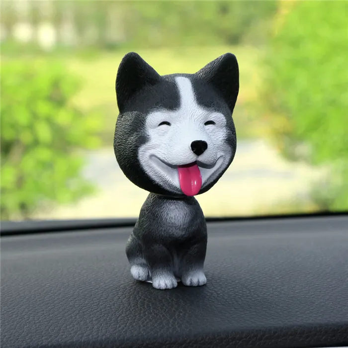 Husky Автомобильный орнамент, милый качающий головой, кивающая собака, кукла, Автомобильный интерьер, приборная панель, украшение, качающаяся голова, щенок, фигурка, игрушки, аксессуары - Название цвета: Husky