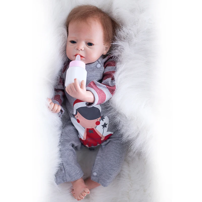 22 дюймов Reborn Baby Doll ручной работы Мягкие силиконовые реалистичные куклы новорожденных реалистичные детские куклы игрушки для детей подарок на день рождения