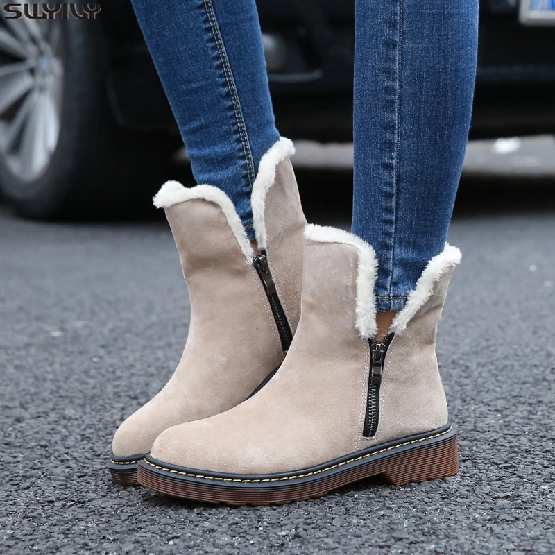 Женская обувь SWYIVY Chaussure Femme повседневные туфли из флока женские зимние ботинки