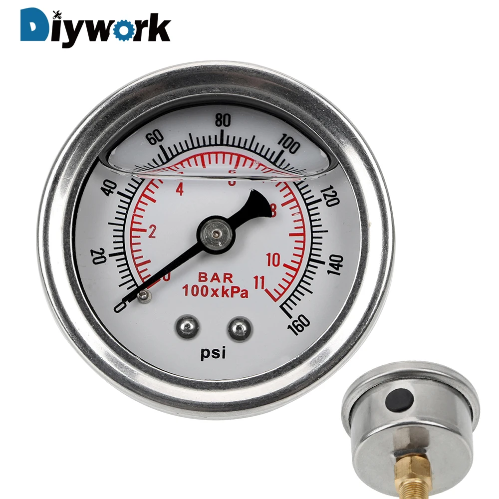Универсальный манометр DIYWORK для жидкости 0 160 psi 1/8 NPT измеритель давления жидкого