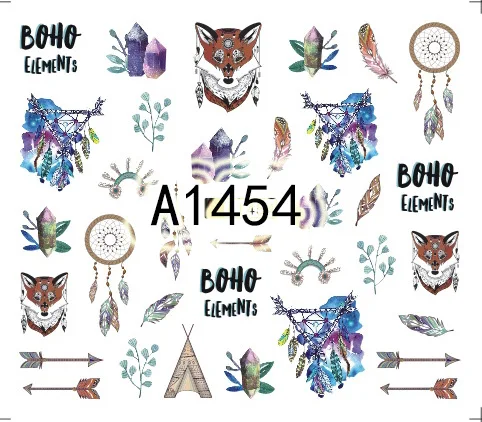 5sheet 12types Bohemia UV Nail Water Stickers Designs Art Decals Makeup DIY Tattoos Manicure A1453-1464 | Красота и здоровье