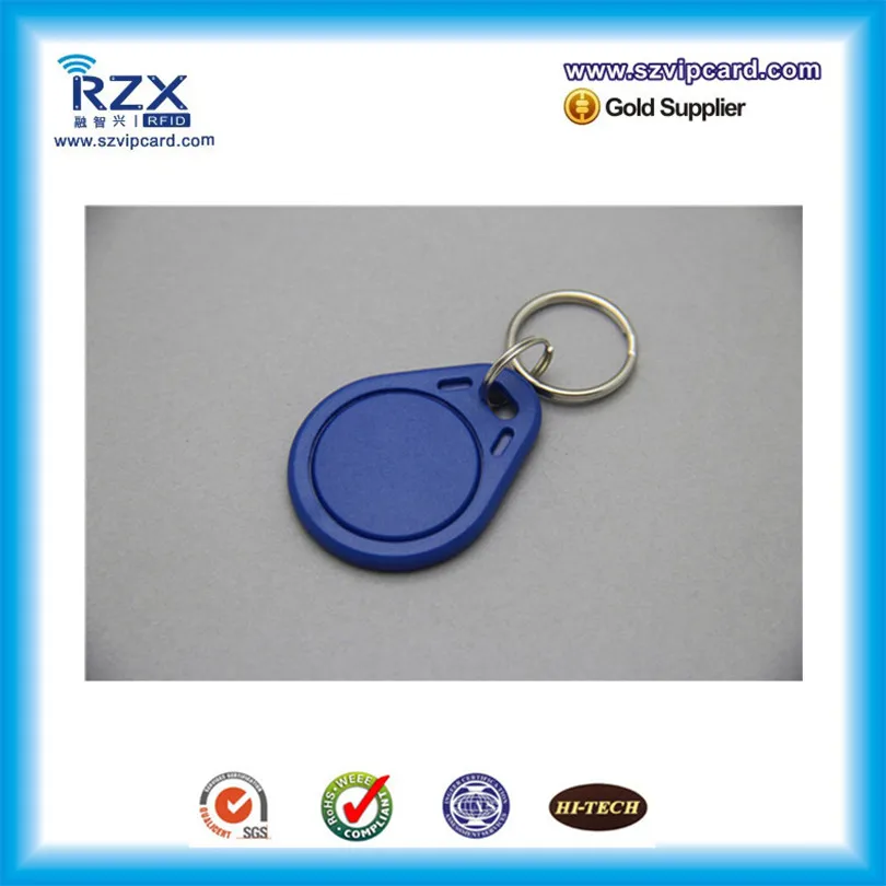 5000pcs Blue color 13.56Mh FM11RF08 1K memory rfid proximity tag key fob/ chain for access control system
