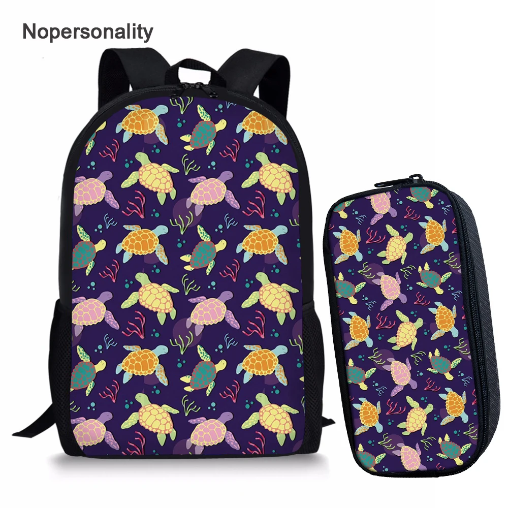 

Nopersonality Trend Fashion Sea Turtle Print School Book Bags Designer Teen Girls Schoolbags Colorful Child Kids Bookbag Mochila
