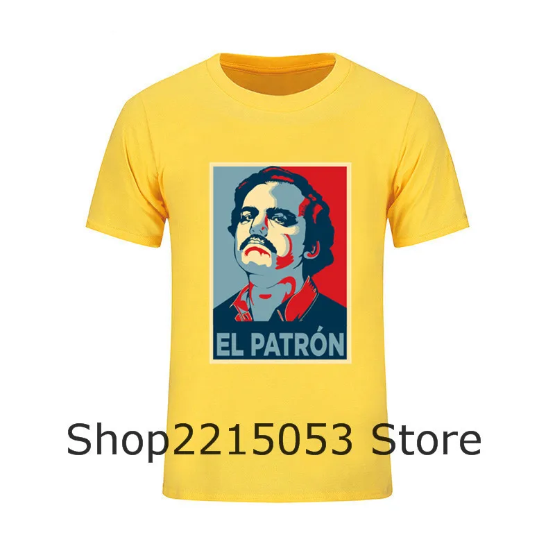 Черная футболка Pablo Escobar El Patron мужские футболки высококачественный Молодежный